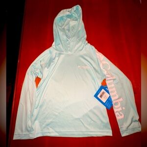 Unisex SZ XXS 4/5 Columbia brand terminal tackle hoodie light aqua